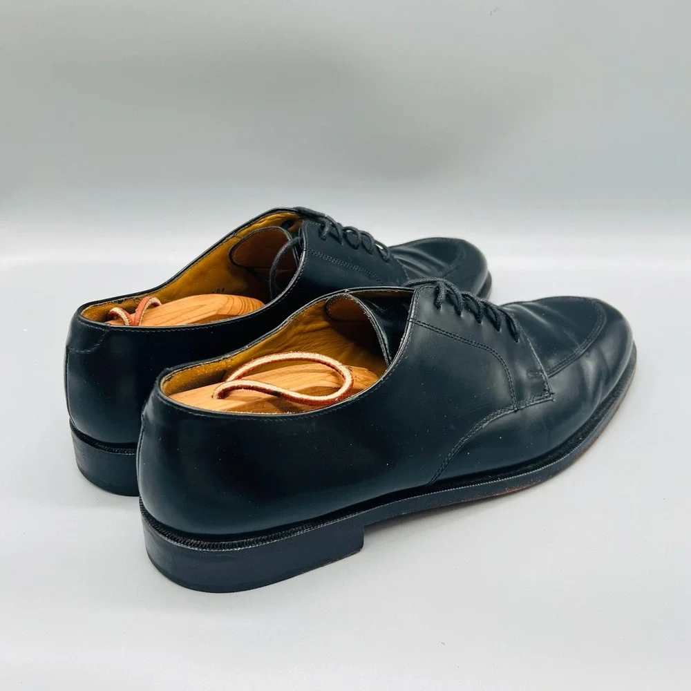 Cole Haan Shoes Mens 11 Black Leather Split Apron Toe Derby Oxford Vtg Preppy